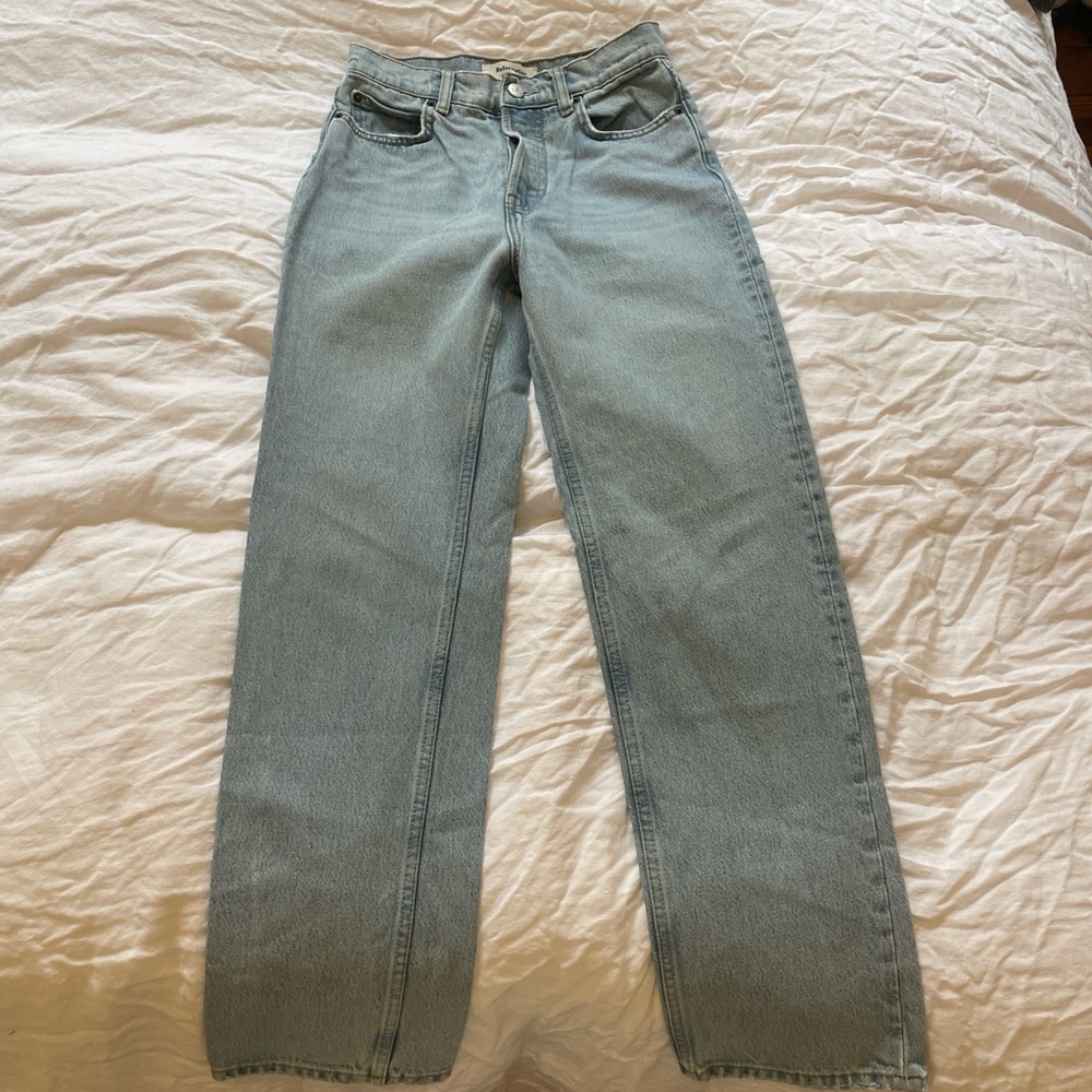 Reformation Light Blue Straight Leg Jeans